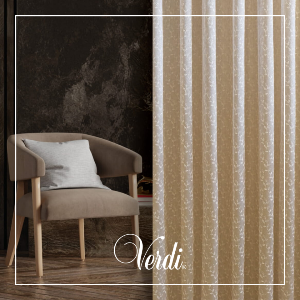 Verdi Çiçek Desenli Tül