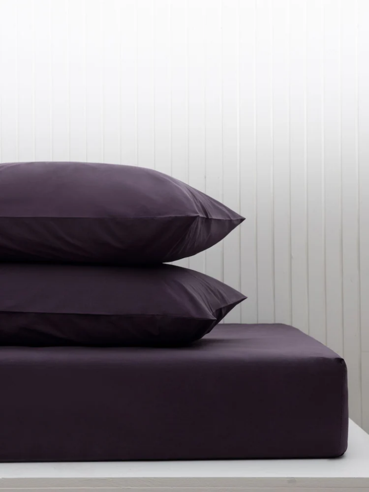 Doğal Pamuk Lastikli Çarşaf Takımı Çift Kişilik Böğürtlen