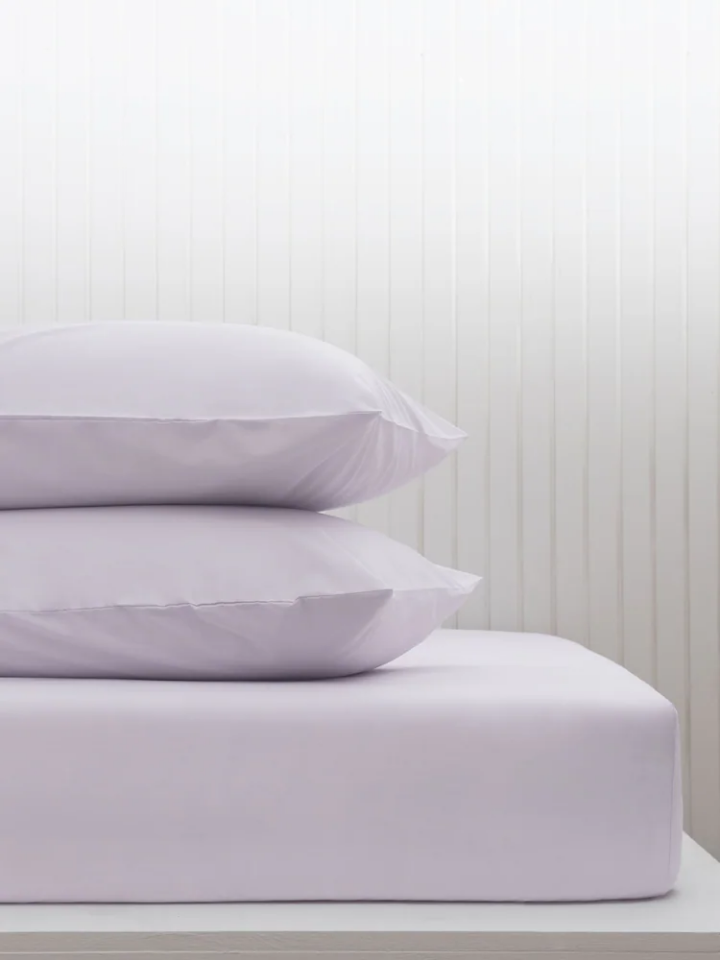 Doğal Pamuk Lastikli Çarşaf Takımı Çift Kişilik Leylak