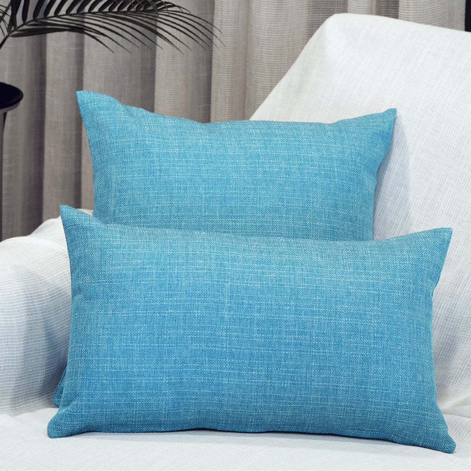 Keten Dekoratif Kırlent Kılıfı Turkuaz 30cm. x 50cm.