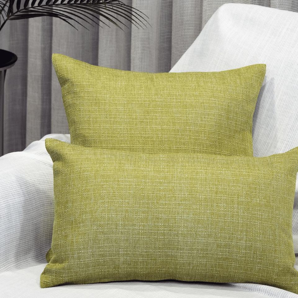 Keten Dekoratif Kırlent Kılıfı Yeşil 30cm. x 50cm.