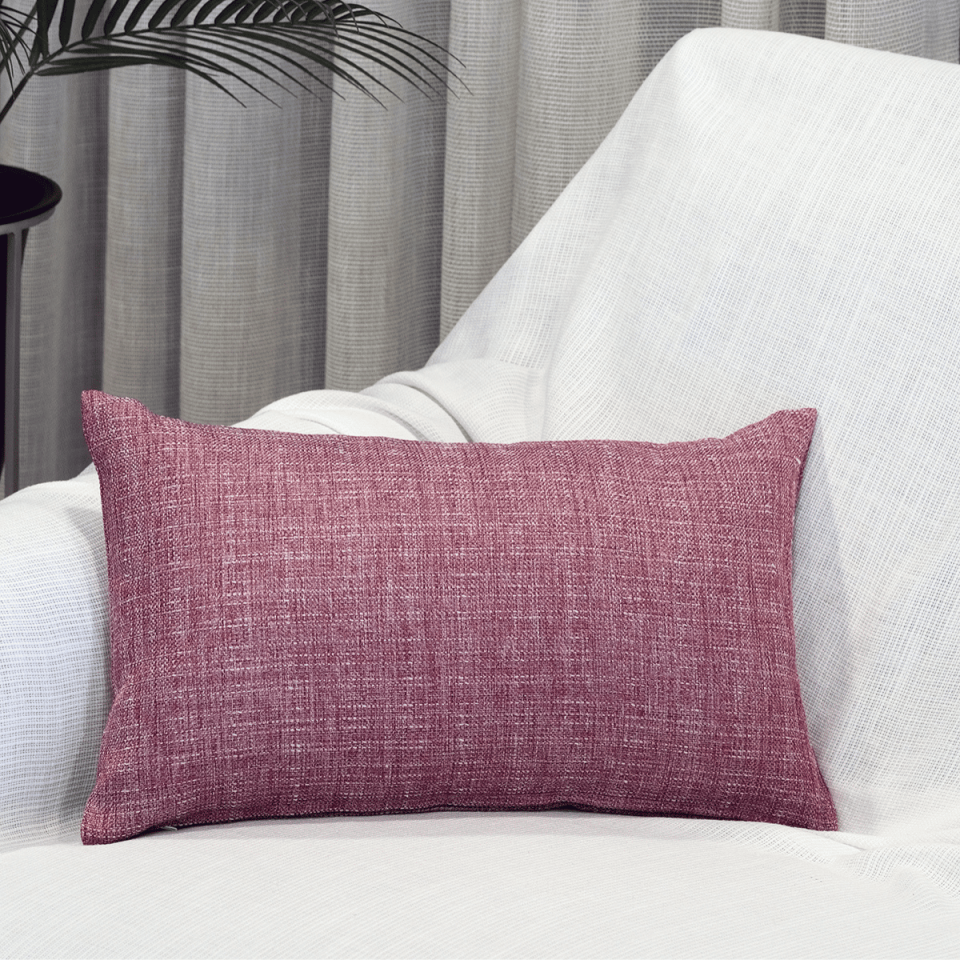 Keten Dekoratif Kırlent Kılıfı Bordo 30cm. x 50cm.
