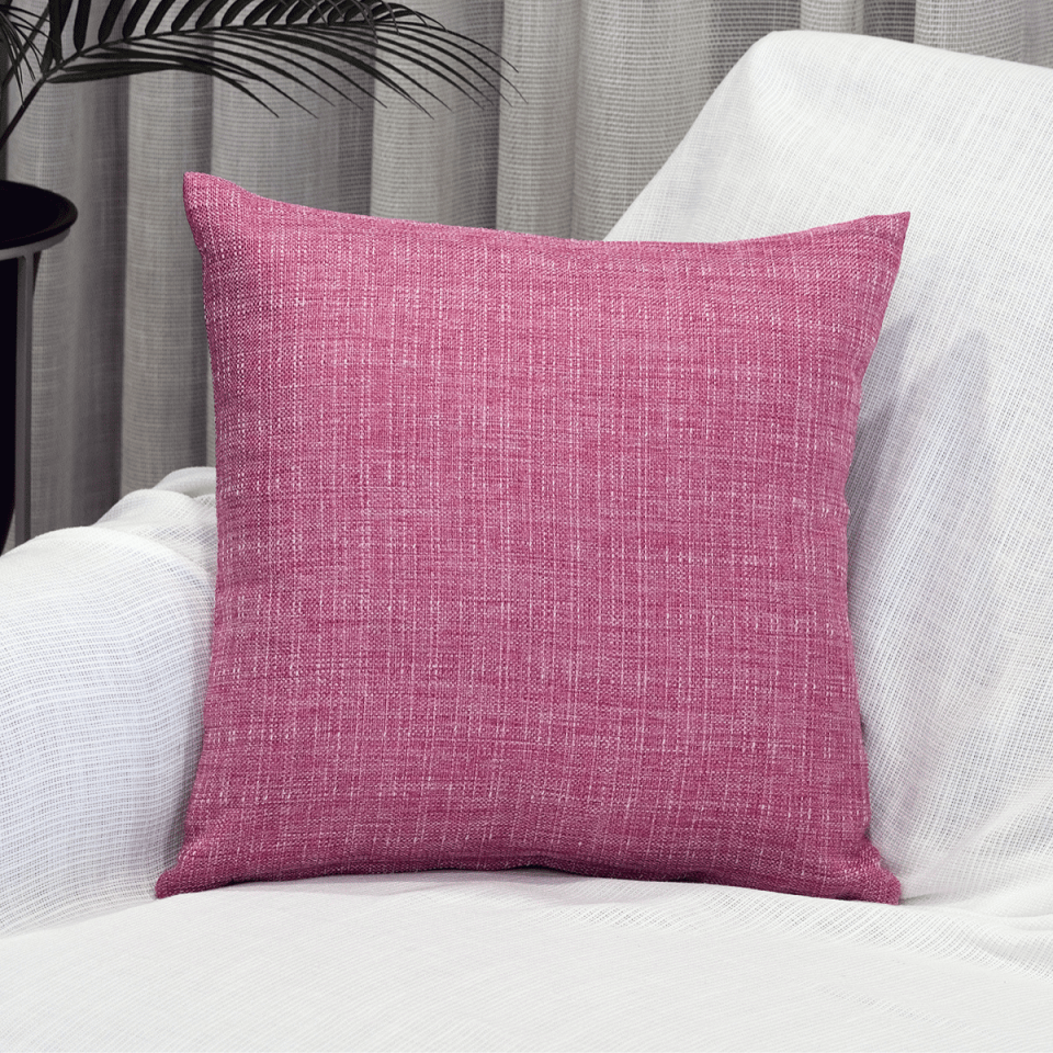 Keten Dekoratif Kırlent Kılıfı Gülkurusu 40cm. x 40cm.