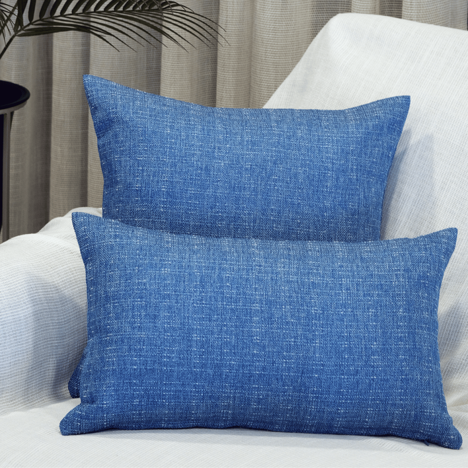 Keten Dekoratif Kırlent Kılıfı Mavi 30cm. x 50cm.